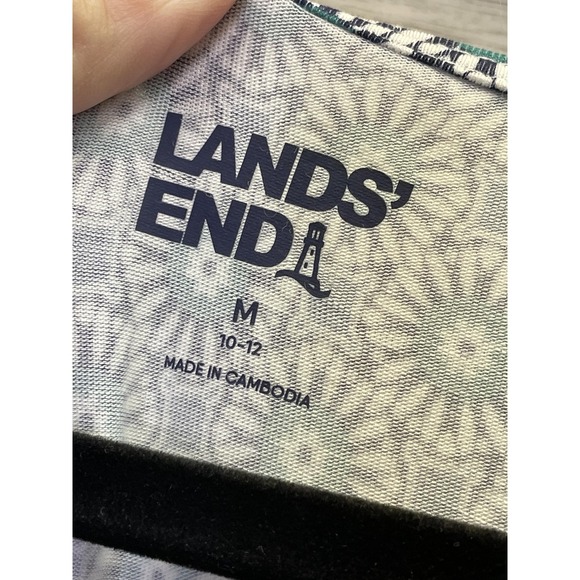 Lands' End Dress Womens M Blue Floral Maxi Square Neck Tank Ruffle Sleeveless - Picture 3 of 10